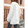 thumbnail image 4 of Fancyglim Women's Crew Neck Sweatshirt Long Sleeve Oversized Blouses, White L, 4 of 8
