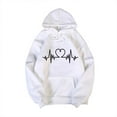 thumbnail image 2 of Sweatshirts for Women Plus Size Hooded Pocket Long Sleeve Casual Print Sweatshirt White XL, 2 of 5