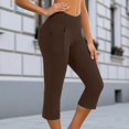 thumbnail image 2 of Shadoumai Knee Length Pants For Women Capri Trousers Petite 2025 Summer High Waisted Athletic Workout Yoga Leggings With Pockets, 2 of 4