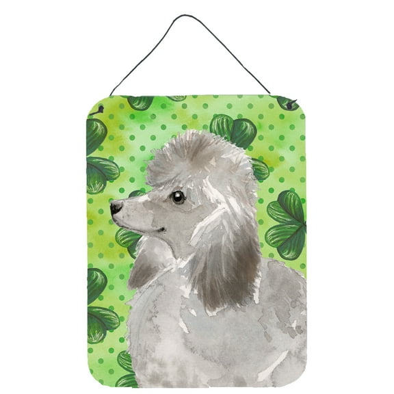 Grey Standard Poodle St. Patricks Wall or Door Hanging Prints