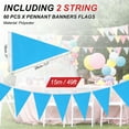 thumbnail image 2 of Banderas de banderines Uxcell de 100 pies, cuerdas colgantes triangulares, banderas DIY para fiestas, azules, 60 Pcs, 2 of 5
