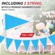 thumbnail image 2 of Banderas de banderines Uxcell de 100 pies, cuerdas colgantes triangulares, banderas DIY para fiestas, azules, 60 Pcs, 2 of 5