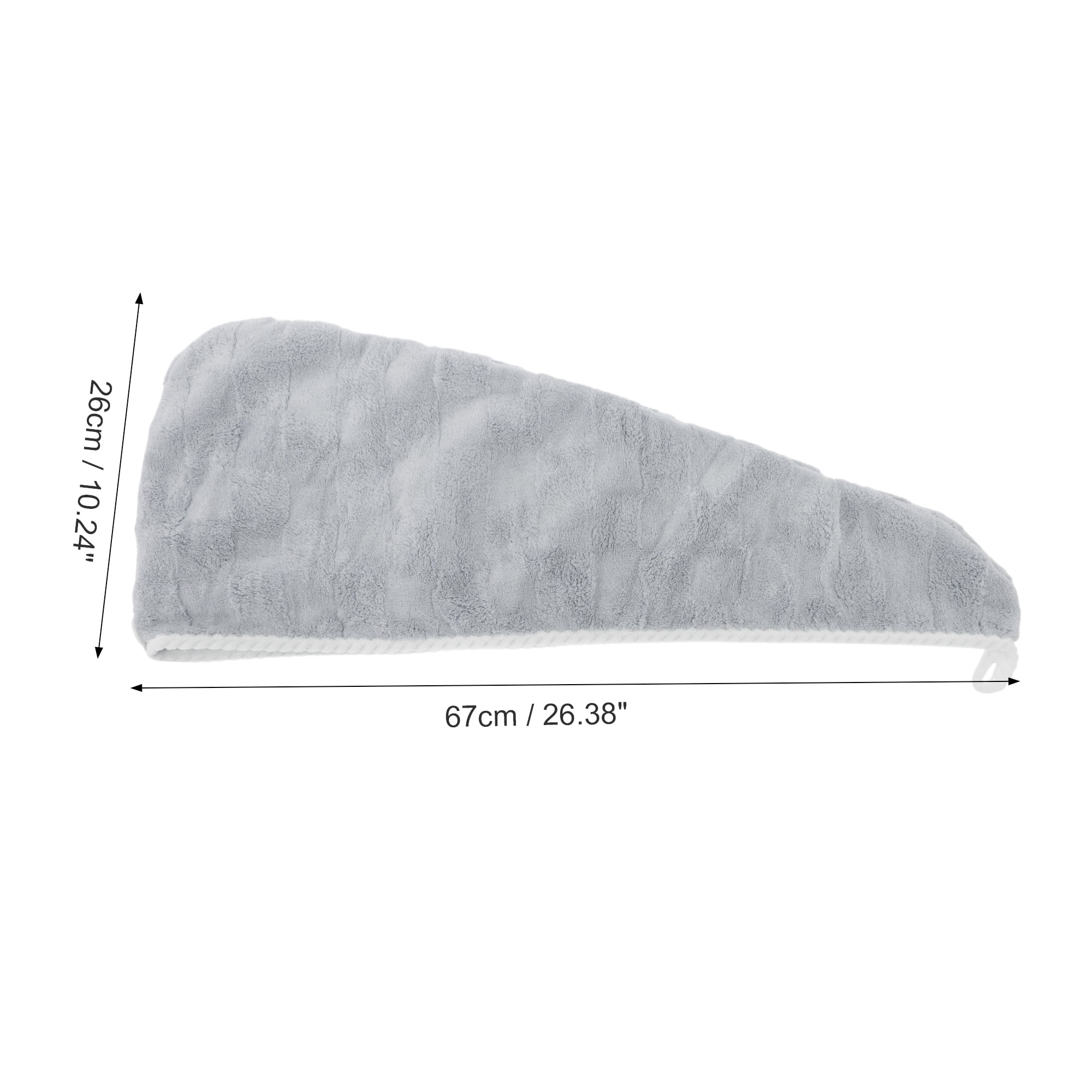 Unique Bargains 1pc Water-absorbent Quick Drying Hair Towel Wrap 26.38"x 10.24" Gray