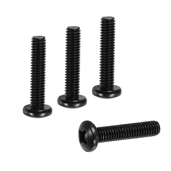 Uxcell 5/16-18 x 1-1/2" Pan Head Machine Screws, 10 Pcs 304 Stainless Steel Screws for Cabinet Drawer Knob Pull, Black Oxidation