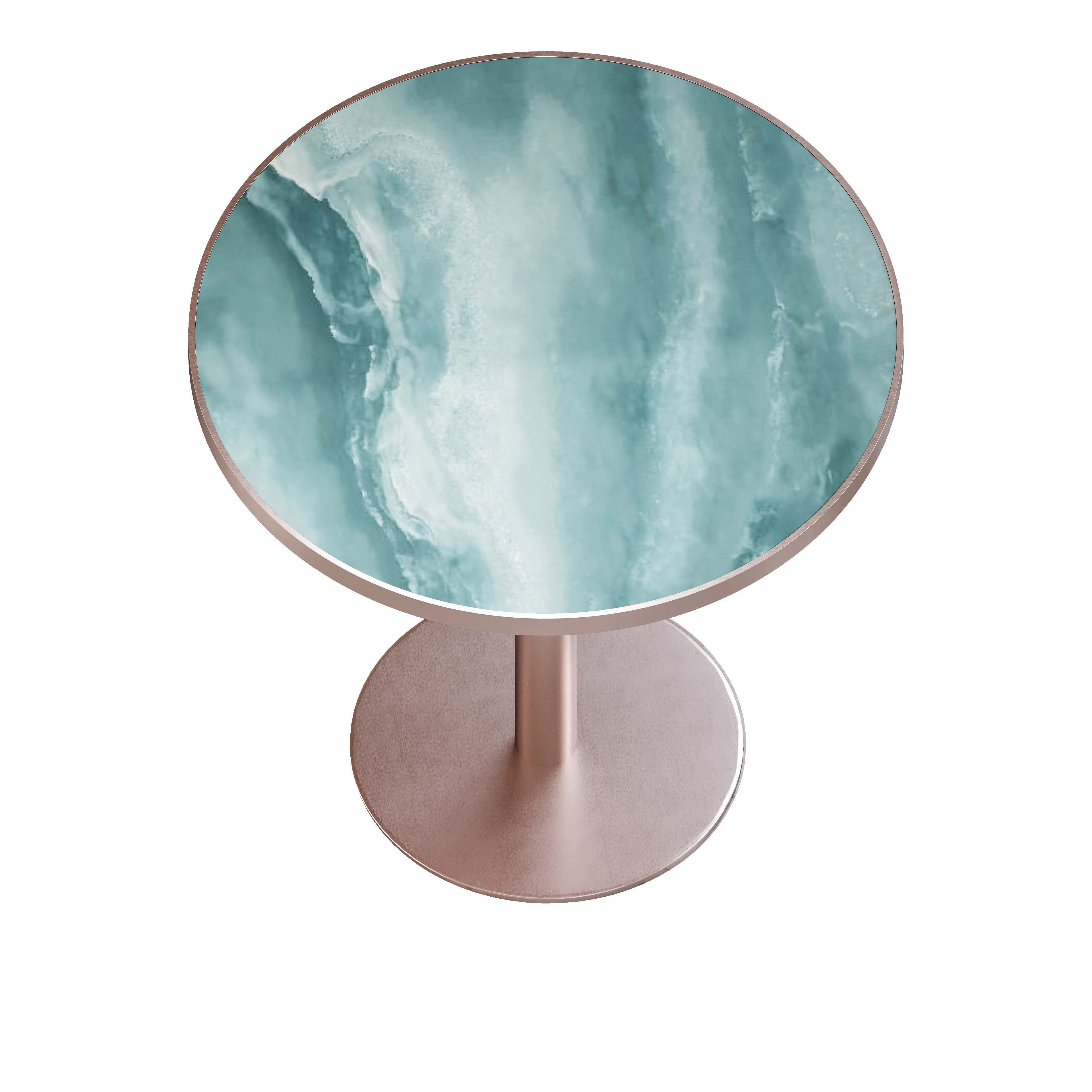 Round Modern Dining Table 31.5" Bistro Tulip Table with Faux Marble Top, White