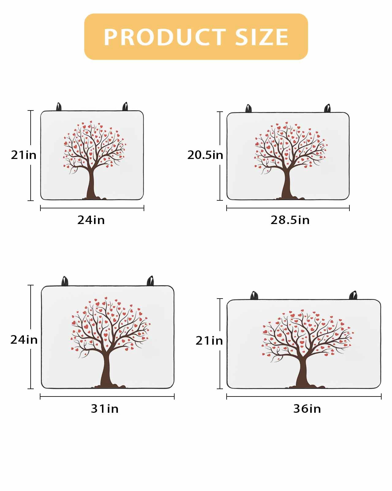 Large Induction Cooktop Protector Mat Valentine's Day Stove Top Covers for Electric Stove, Red Love Heart Romantic Branches Decorative Stove Burner Cover Mats, Glass Top Stove Cover