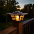 thumbnail image 3 of Classy Caps Ambience Solar Post Cap - Fits 3.5"x3.5" and 4"x4" Posts - Lit Candle Effect - Electroplated Copper, 3 of 10