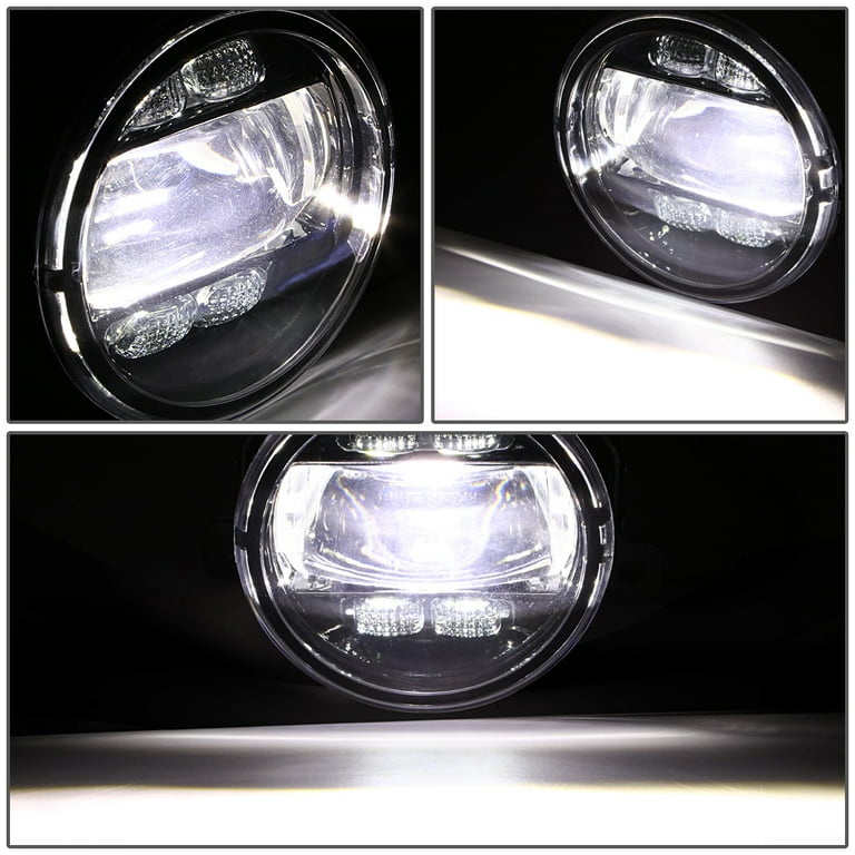 DNA Motoring FL-ZTL-366-CH For 2005-2022 Mustang Ranger Focus CRV Frontier  Clear Lens LED Projector Fog Light With Switch