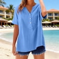 thumbnail image 4 of CYYOLLPF Linen Shirts for Women gauze shorts for women Beach Resort Pants ruffle shorts flowy shorts for women Vintage Baggy paperbag shorts Classic Fit kaftan dresses for women Blue L, 4 of 7