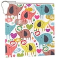 thumbnail image 2 of XMXT Waterproof Shower Curtain Liner with Iron Hooks, Colorful Cartoon Elephant Shower Curtains for Bathroom Decor Accessories, 72 x 72 inches, 2 of 8