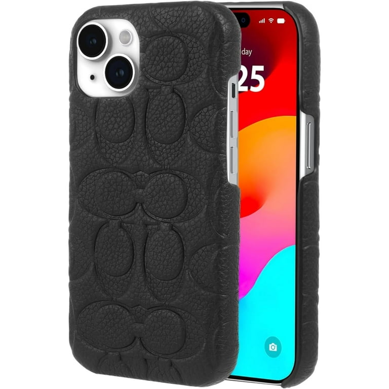 Coach Genuine Debossed Pebbled Leather iPhone 15/14/13 Case