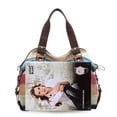 thumbnail image 4 of SNUG STAR - Bolso de mano de lona multicolor a rayas con enrejado cruzado para mujer, Multi Color-04, L, 4 of 5