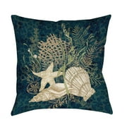 Thumbprintz Sea Shells Vignette Indoor/ Outdoor Throw Pillow
