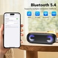 thumbnail image 5 of Portable Bluetooth Speaker IPX7 Waterproof, 30W HD Stereo Sound Wireless Speaker Bluetooth 5.4, Deep Bass, 30H Playtime, TWS Pairing, 6 RGB lights, Speakers for Home/Party/Outdoor, Gift Ideas, 5 of 9