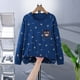 thumbnail image 5 of Blusas y camisas de manga larga con cuello redondo para verano y primavera, moda para niños pequeños, blusa lisa de manga larga con cuello redondo para mujer, blusa de poliéster para niños, 5 of 5