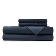 Hotel Sheets Direct 100% Bamboo Sheets - King Size Sheet and Pillowcase Set - Cooling, 4-Piece Bedding Sets - Navy Blue