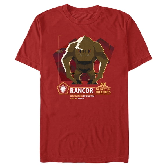 Men's Star Wars: Galaxy of Creatures The Rancor  Graphic Tee Red 3X Large