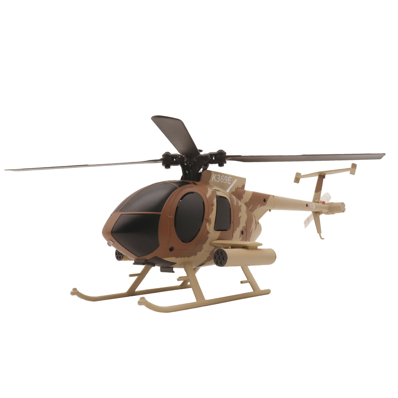 RC ERA C184 MD500 RC Helicopter, 2.4G 4CH Brushless RC Helicopter with Optical Positioning, 6-Axis Groy Military Aircraft Model for Adults - 4 Battery