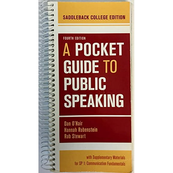 Pre-Owned A Pocket Guide To Public Speaking (Fourth Edition-- Saddleback College) Paperback