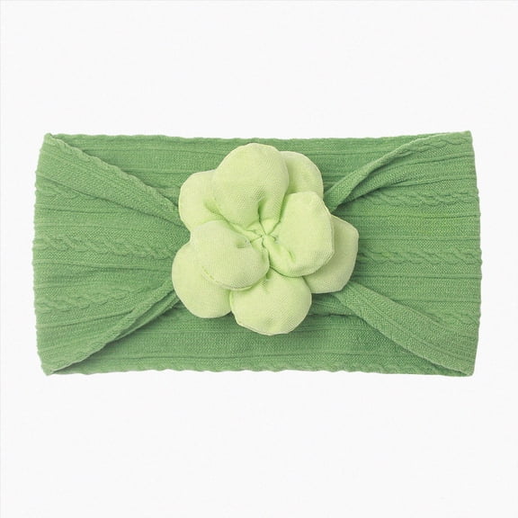 Cdudpw Baby Headbands Soft Nylon Hairbands with Bows Girls Hair Accessories for Newborn Infant Toddler Kids Handmade(Green,One Size)