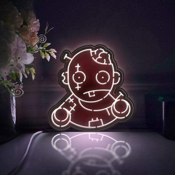 Zombie Led Light Box, Dimmable Neon-Like Light Signs USB Power for Wall Decor Bedroom Decoration, Static Light (WxH) 6"x6"