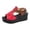 Red, variant on Rokment Wedges Gladiator Sandals for Women Beach Vintage Casual Color Block Leather Peep Toe Ankle Strap Platform Chunky Heeled Slingback Dress Summer Shoes Comfortable Walking Black Size 6