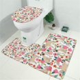 thumbnail image 2 of Pugs and Pioneer Flower Bathroom Rugs Sets 3 Piece,Toilet Cover Set,Absorbent Non Slip Bathroom Mats Sets with U-Shaped Contour Rug Toilet Rug Set, 2 of 5