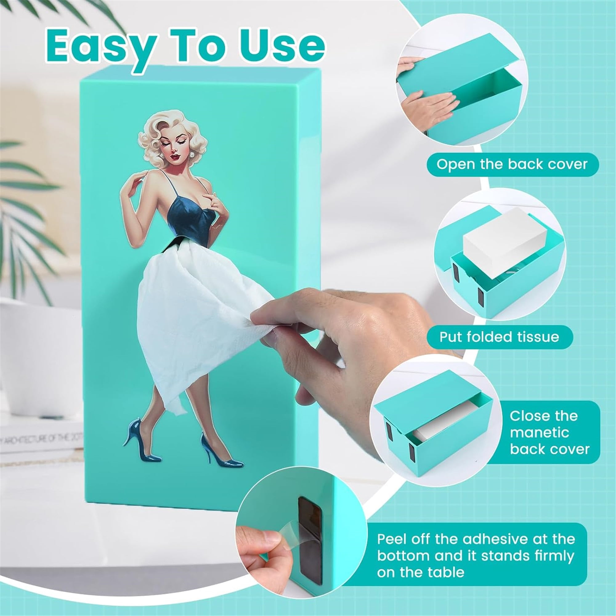 SQDWYGUO Funny Tissue Box Holde, Lady Skirt Tissue Box Cover, A Funny  Vintage Lady Up Dress Design Tissue Box Holder Rectangular Decor -  Walmart.com