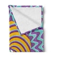 thumbnail image 2 of Vintage Soft Flannel Fleece Throw Blanket, Third Eye Inside Hypnotic Spiral Circles Trippy Lines Mystic Hippie Boho, Cozy Plush for Indoor and Outdoor Use, 70" x 90", Multicolor, by Ambesonne, 2 of 5