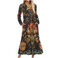 thumbnail image 1 of Dress for Women,Long Sleeve Dress for Women,Womens Fashion Casual Printed Long Sleeve Round-Neck Dress,Long Sleeve Dress,Casual Dress for Women, 1 of 5