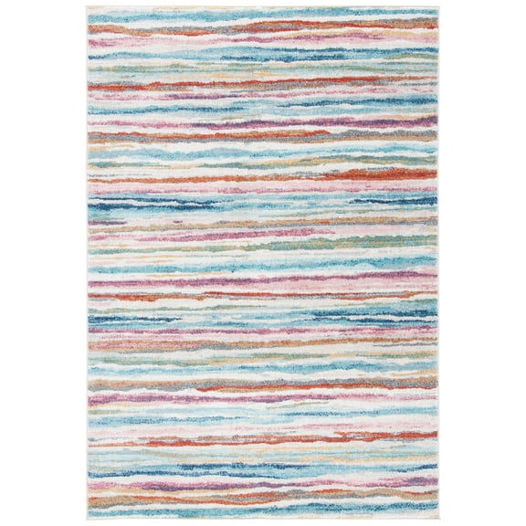 SAFAVIEH Phoenix Rhona Striped Area Rug, Ivory/Blue, 8' x 10'