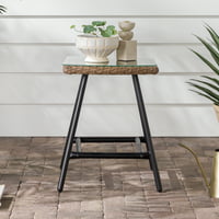 Transitional Patio Wood Side Table