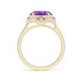 thumbnail image 2 of ANGARA Natural 4.3 ct Amethyst Floral Ring with Reverse Tapered Shank in 14K Yellow Gold for Women (Size-12x10mm) | February Birthstone, Anniversary, Jewelry Gift for Women | Natural Amethyst Ring, 2 of 10