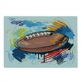 thumbnail image 2 of Sports Cutting Board, Diamond Shape Rugby Ball Sketch with Colorful Doodles Professional Equipment League, Decorative Tempered Glass Cutting and Serving Board, Large Size, Multicolor, by Ambesonne, 2 of 5