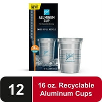 Ball Aluminum Cup, Disposable Recyclable Cold-Drink Cups, 16 oz. Cups, 12 Count