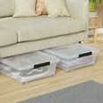 thumbnail image 5 of 3 Packs 40 L Plastic Underbed Storage Containers with Lids, Clear Latching Bin Box with wheels, 5 of 9