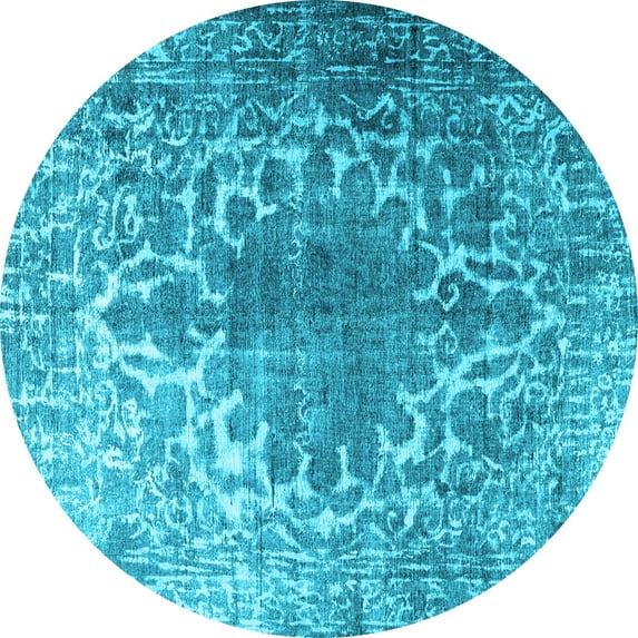 Ahgly Company Indoor Round Persian Light Blue Traditional Area Rugs, 6' Round