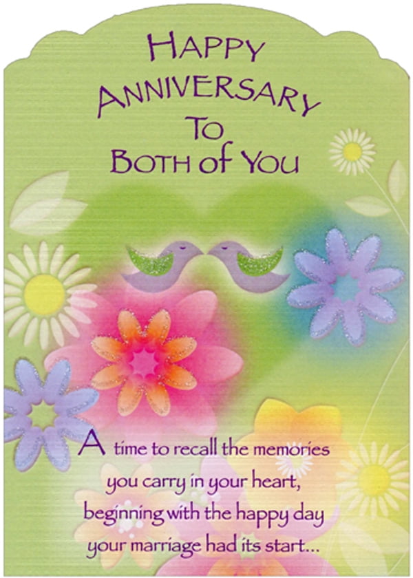 Wedding Anniversary Greeting Card With Gem & Die Cut Detailing Both Of Couple