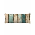 thumbnail image 2 of Farmhouse Teal Brown Throw Pillow Covers, Vintage Retro Ombre Wooden Soft Breathable Pillow Cases with Invisible Zipper for Sleeping, Long Body Pillowcases for Couch Bed Sofa Chair 20x60 Inches, 2 of 6