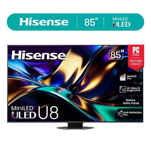 (Open Box) Hisense 85" Class U8 Mini-LED ULED 4K UHD Google Smart TV (85U8QG, 2025 Model)