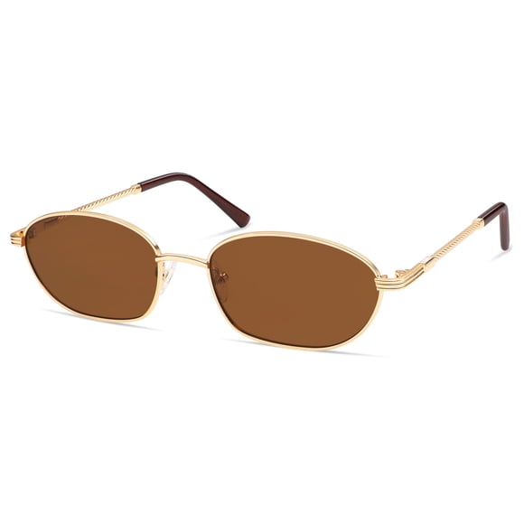 Gafas de Sol Ovaladas Retro Pequeñas Appassal AP3716 Dorado/Marrón