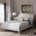 thumbnail image 2 of Bowery Hill Modern Upholstery Fabric Queen Platform Bed in Beige, 2 of 6