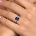 thumbnail image 4 of Gem Stone King PLAT-900 Platinum Blue Lapis Engagement Ring for Women | 3.00 Cttw | Emerald Cut 10X8MM | Gemstone Birthstone | Size 8, 4 of 6