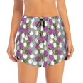 thumbnail image 2 of Yiaed Rose Flowers Print Women's Running Shorts with Liner 3 Zipper Pockets Elastic Workout Athletic Gym Yoga Shorts-Large, 2 of 7