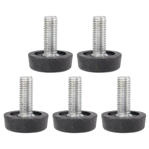 REGALWOVEN 5Pcs Screw On Type Furniture Glide Leveling Foot Adjuster Black M8 x 20mm