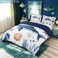 thumbnail image 3 of meiyoeat Coastal Shark Bedding for Kids Boys Girls, Watercolor Beach Animal Duvet Cover Full, White Blue, Blue Reversible, 3 Pieces, 1 Duvet Cover and 2 Pillowcases, 3 of 6
