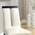 thumbnail image 6 of Contemporary White Color 4pcs Dining Chairs Leatherette Padded Chairs Slit Back Design Unique Dining Room Furniture Chair, 6 of 8