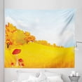 thumbnail image 1 of Mushroom Tapestry, Fall Season Rural Landscape Wide Meadow on Sunny Day Farm Themed Nature Print, Fabric Wall Hanging Decor for Bedroom Living Room Dorm, 5 Sizes, Orange Blue Red, by Ambesonne, 1 of 1