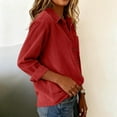 thumbnail image 6 of Womens Corduroy Shirts Long Sleeve Collared Button Down Blouse Oversized Boyfriend Tops Jackets Shackets with Pocket,Fall Shirt Collar Plus Size Shacket Retro Tunic Dressy Casual Work Jackets S, 6 of 7