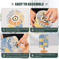 thumbnail image 4 of Small Table Lamp LED Bedside Nightstand Lamps with Fabric Shade Decor Desk Lamp for Living Room Bedroom Office Blue Yellow Rose, 4 of 7